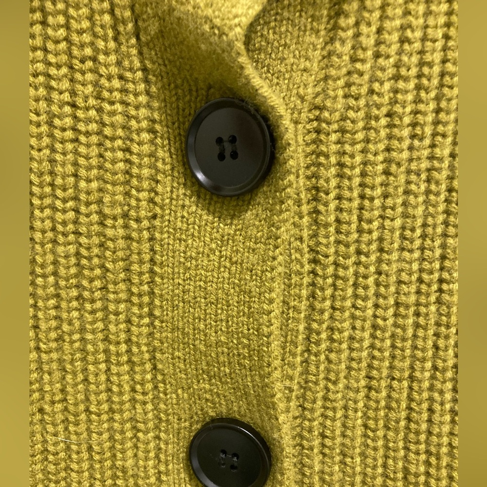 Silk Maison 100% Wool Career Office Chunky Avocado Green Fall Sweater Coat SZ S - Picture 15 of 16